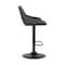 Armen Living Anibal Adjustable Height Swivel Gray Faux Leather and Black Metal Bar Stool LCANSWBABLGR - alternate 4